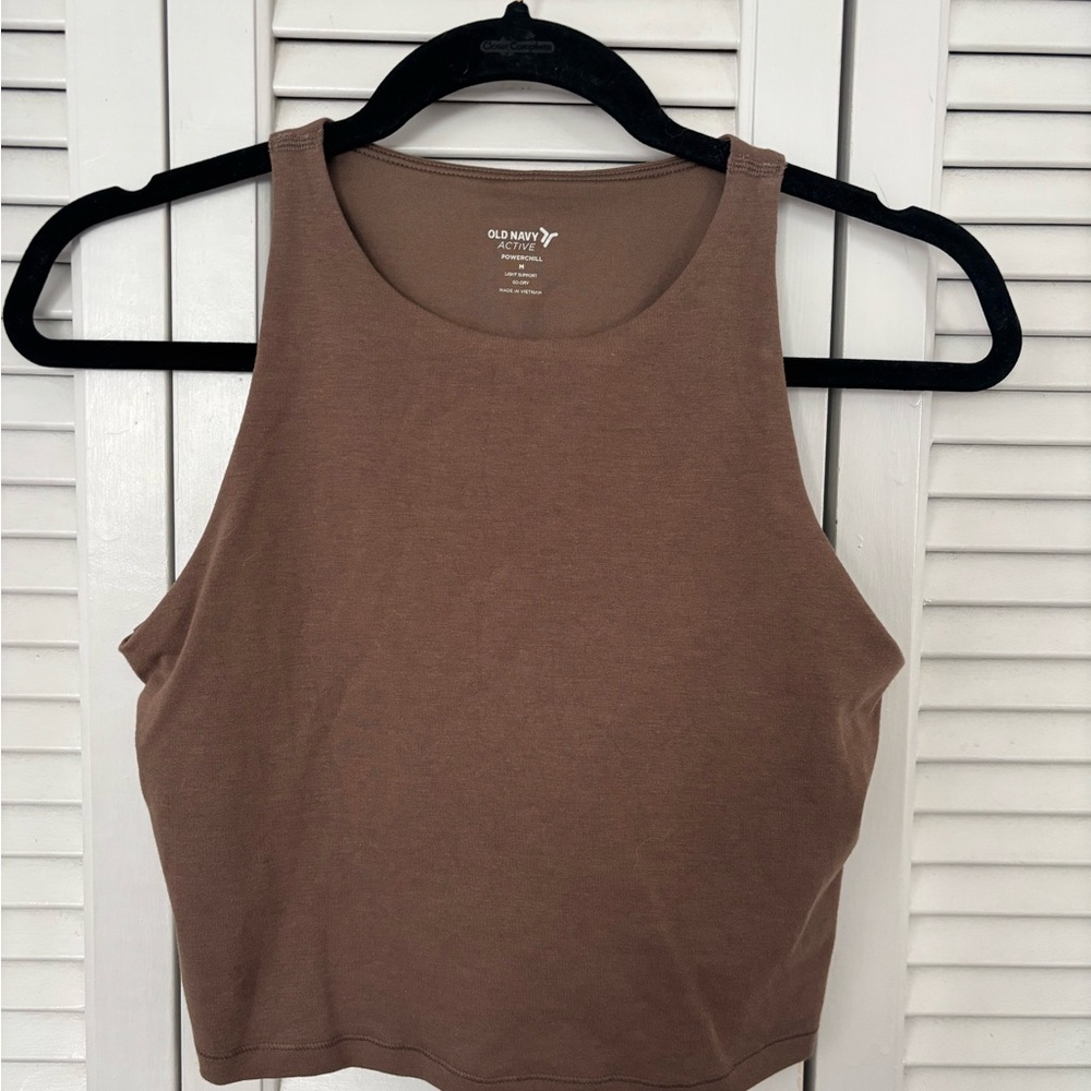 Old Navy Chocolate Brown Activewear Crop Top